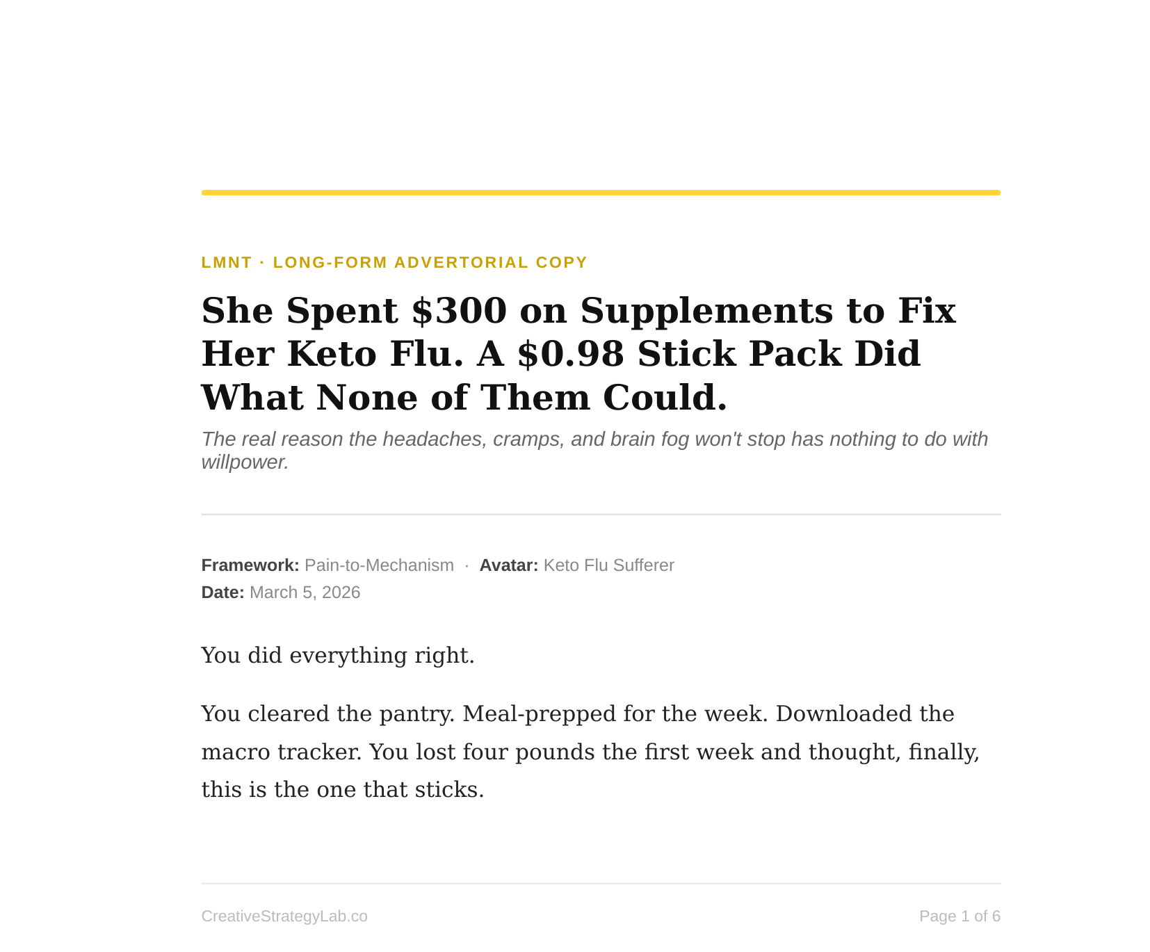 LMNT Advertorial Copy — page 1 preview