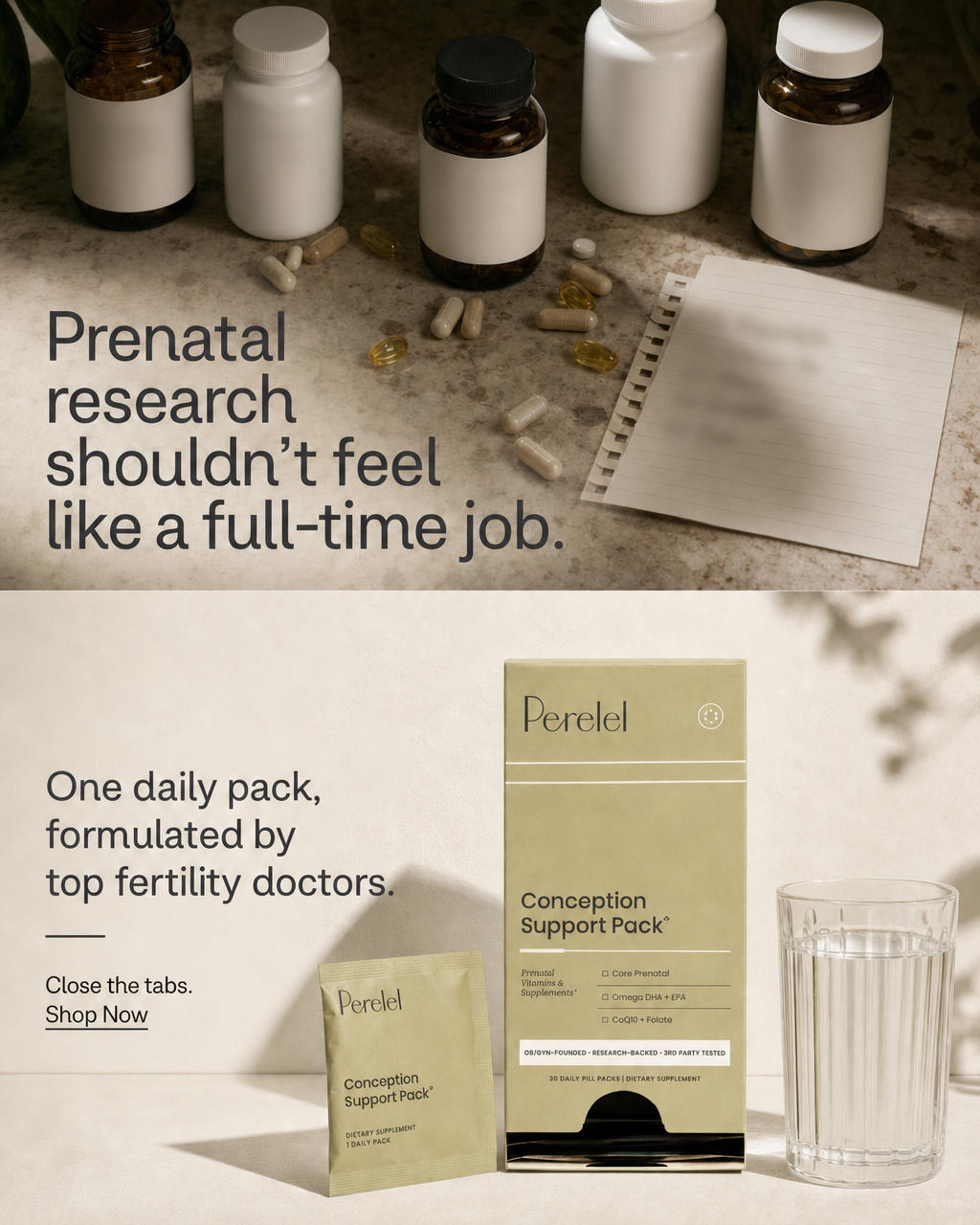 Perelel prenatal research full-time job static concept